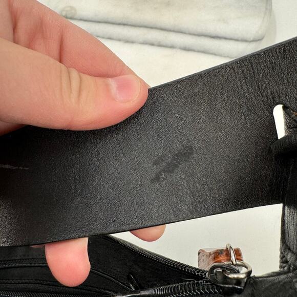 Bonini Y2K Abstract orange and black leather shoulder bag - Picture 2 of 10